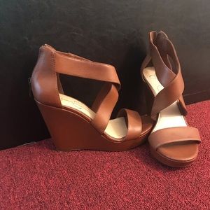 Mocha Brown Strapped Wedges by Jessica Simpson